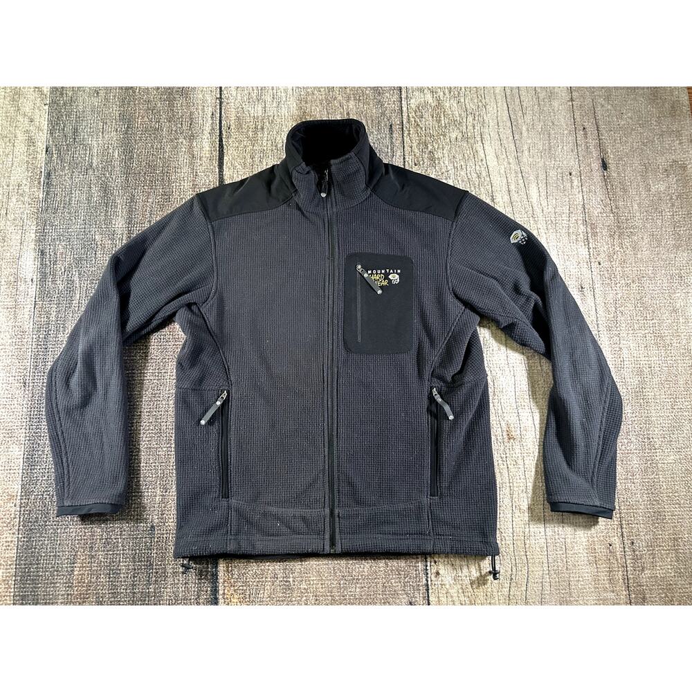 Mountain Hardwear Bedlam Waffle Fleece Full Zip Front Jacket Black Mens Large